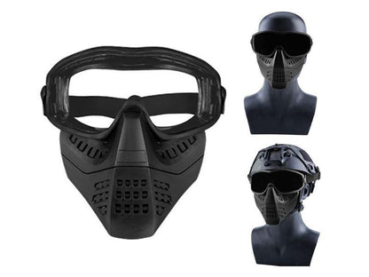 Big Foot Lower Vented Full Face Mask (Clear Lens - Tan)