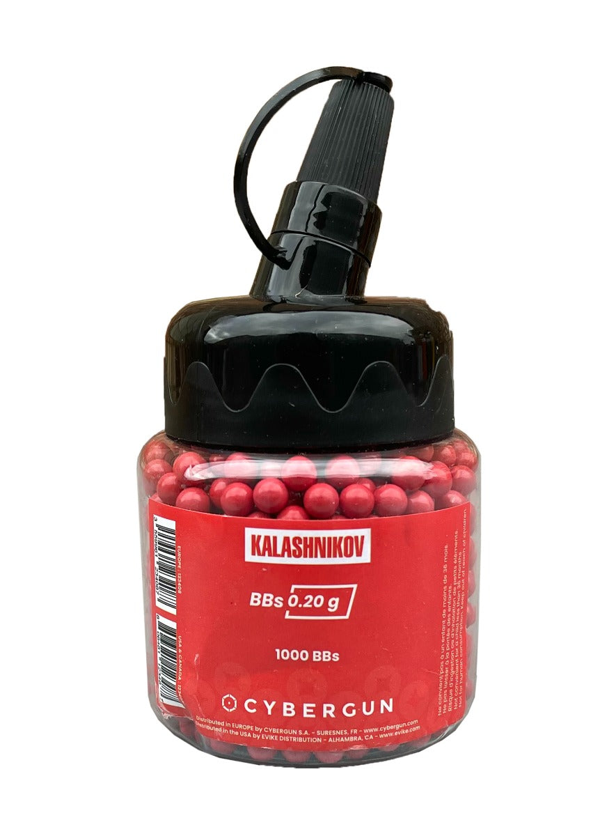 Kalashnikov BB Pellets - 0.20g (1000 Round Bottle - Red - Cybergun - 123408)
