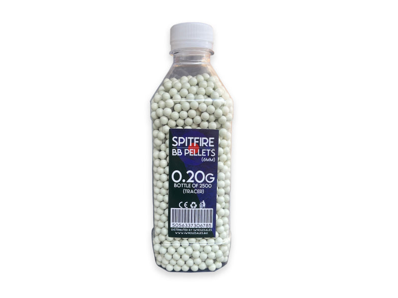 Spitfire Tracer BB Pellets 0.20g (Green - 2500 Bottle - White)