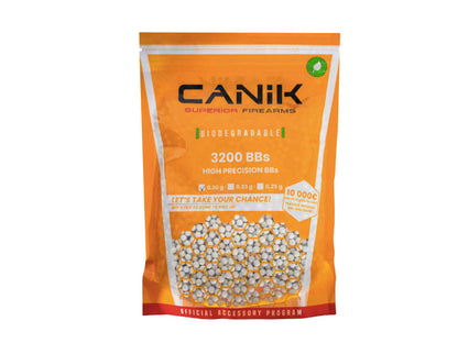 Canik 0.20g BIO - 3200 Rounds - BB Pellets (WHITE - 6mm - 553001)