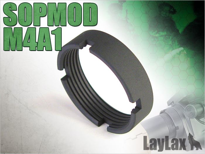 LayLax First Factory Next Gen. M4 Hard Castle Nut / Buffer Ring - Black