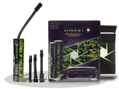 Energy Airsoft NiMH 9.6v 1600 Mah Battery (4+4 Cell - with 3 Adapters)