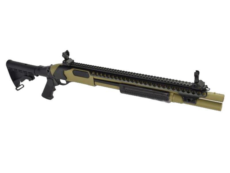 Golden Eagle M870 AR Tactical Tri-Shot Gas Pump Action Shotgun (Medium - Tan - M8874)