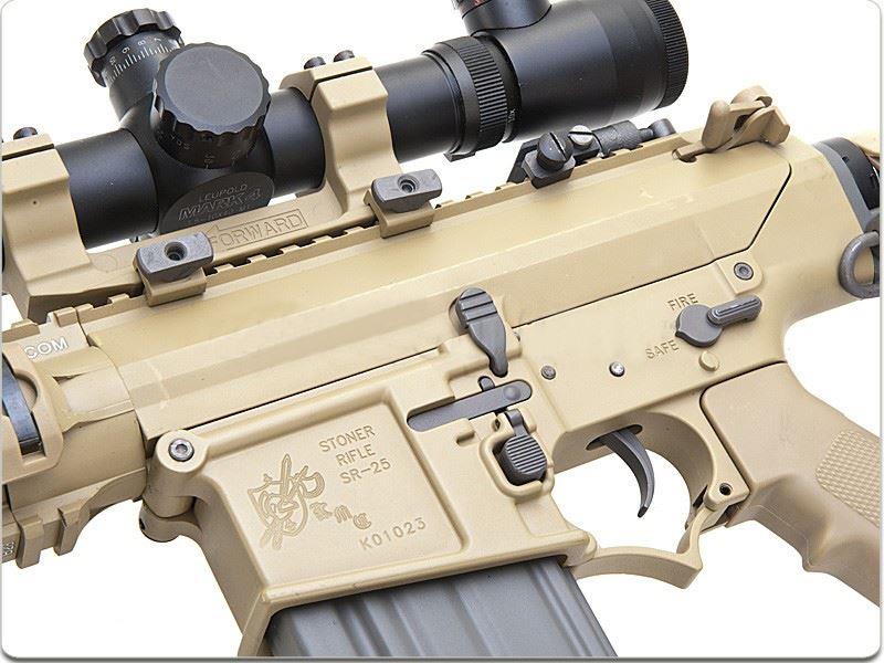 Ares - KNIGHTS SR25 Carbine (locked to semi EFCC) DMR AEG (Tan) (ARES-SR-005E)(400 fps)