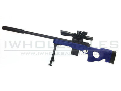 ACM Custom L96 with Mock Scope, Bipod and Silencer Spring Rifle (Blue - 929-2)