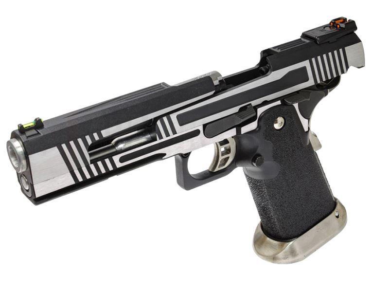 Armorer Works Custom Hi-Capa GBBP (Split Silver Slide - Black Frame - AW-HX1001)