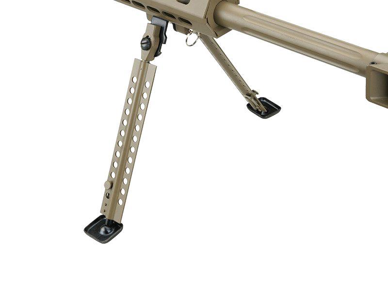 Barrett M82A1 Electric AEG Sniper Rifle with Hunter Scope and Bipod (Snow Wolf - Tan - SW-02A)