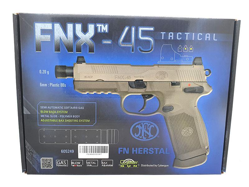 FN Herstal FNX-45 Tactical Gas Blowback Pistol (Tan - Cybergun - 200503)