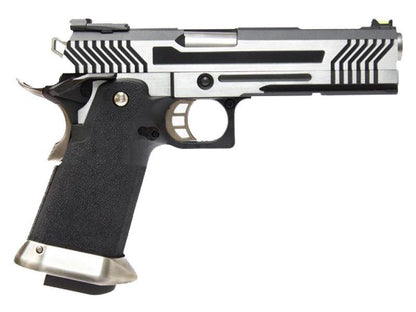 Armorer Works Custom Hi-Capa GBBP (Full Silver Slide - Black Frame - AW-HX1101)