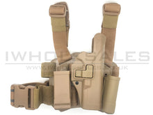 Big Leg Holster 17 Series with Two Pouches (Hard - Right Hand - Tan - Long)