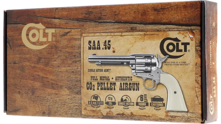 Umarex - 5.8322 Colt Single Action Army Nickel .177 Pellet 5.5inch (COSAANP5 )
