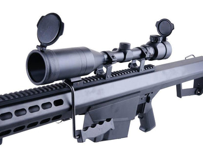 Barrett M82A1 Electric AEG Sniper Rifle with Hunter Scope and Bipod (Snow Wolf - Black - SW-02A)