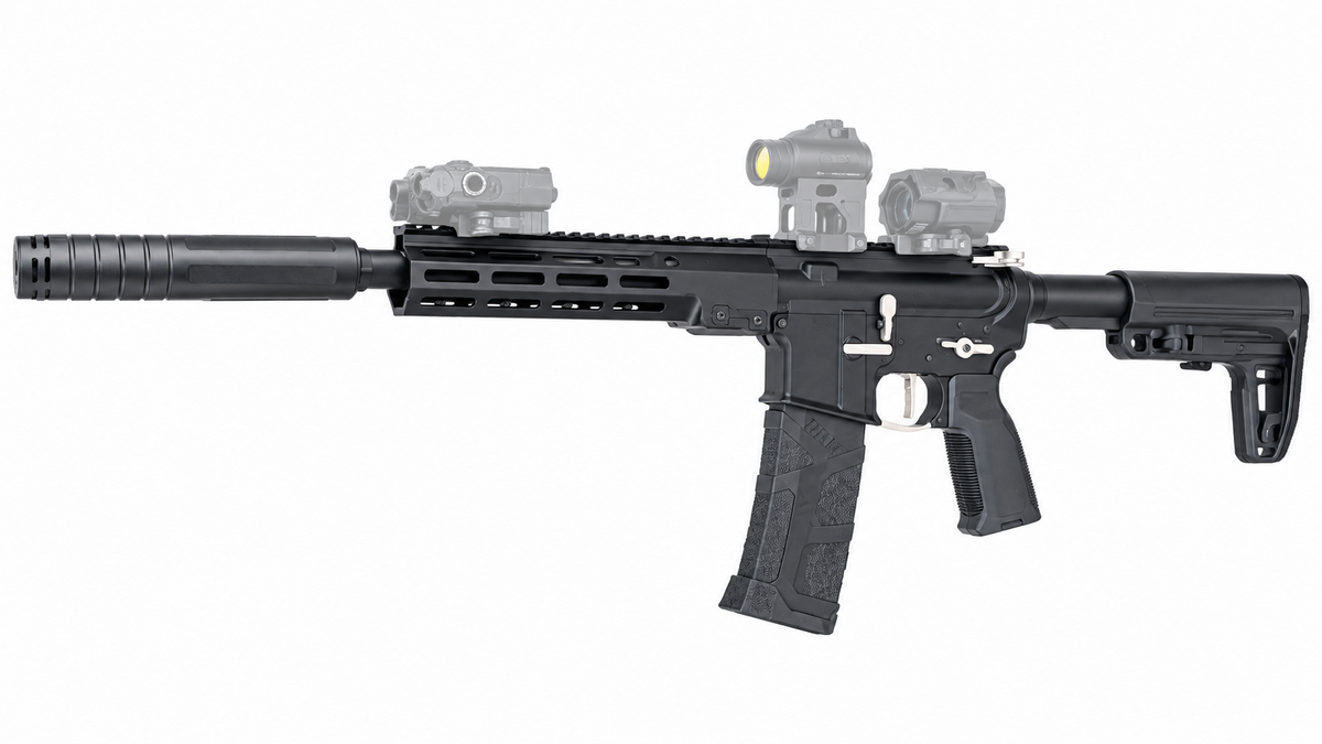 Ace 1 Arms HPA AR/M4 Airsoft Rifle with Silencer (ETU - CNC - RS/GBBR Dimensions - Black)