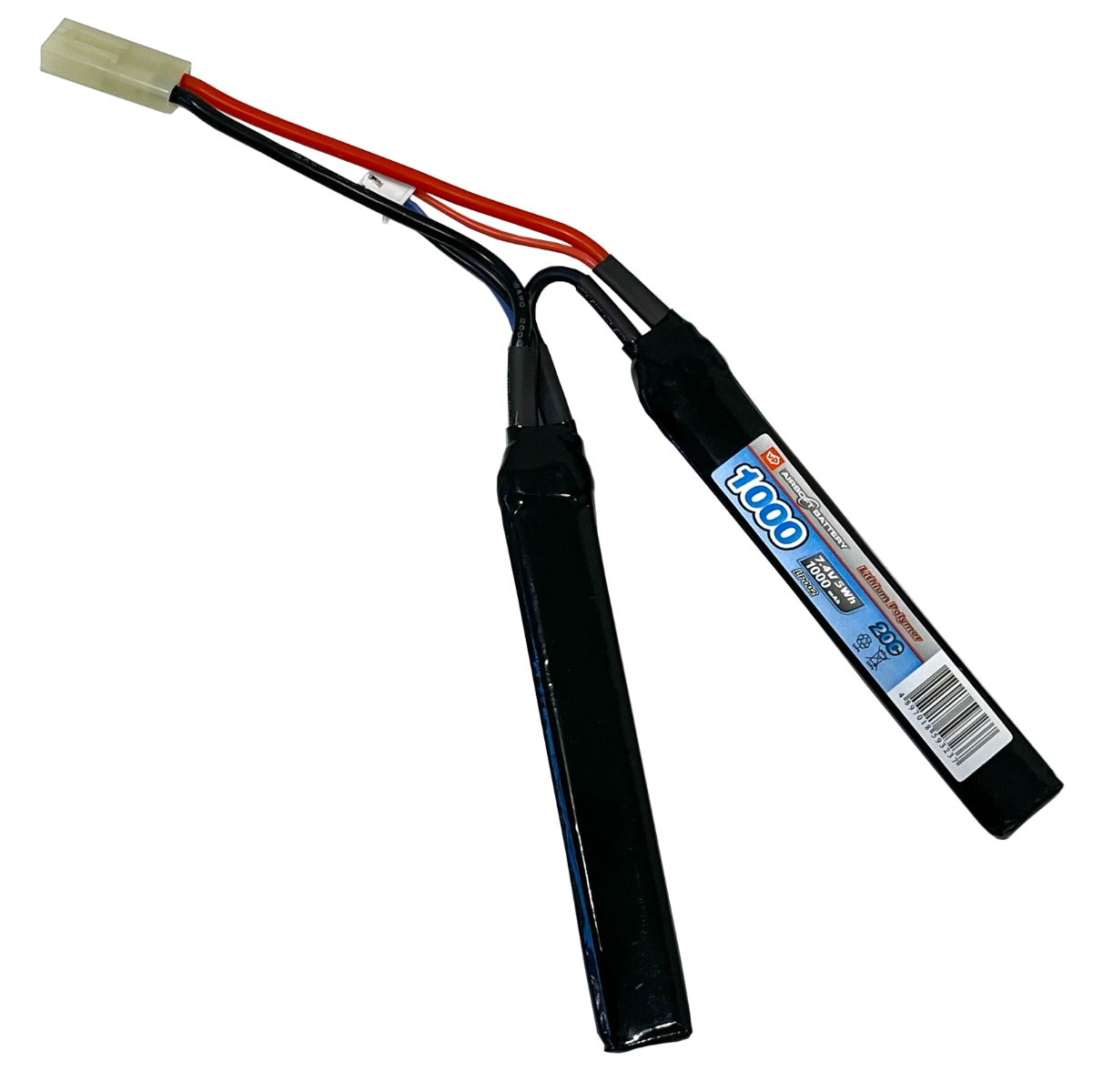 ACM LiPo 7.4v 1000Mah 20C/40C Battery (2 Way Split)