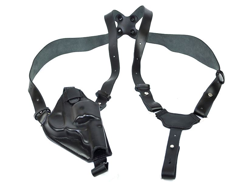 ACM Revolver Hard Holster with Shoulder & Back Strap (Leather - Black)