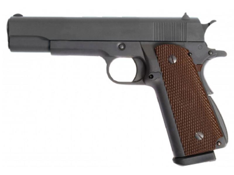 WE 1911 'Hi-Capa Mag.' Gas Blowback Pistol (Brown Grip - Black)