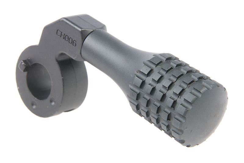 ARES Amoeba Striker Low-Profile Zinc Alloy CNC Cocking Handle (Type D) - Matte Gray (GS-CH-21)
