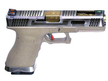 WE Custom 17 Pistol TAN (Silver Slide and Gold Barrel)