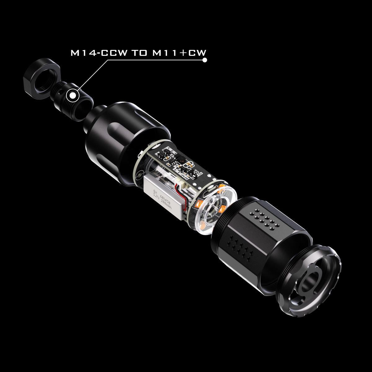 EMG x Strike Industries Linear Compensator with Built-In E-Shooter Flare Mono Tracer Unit - Black