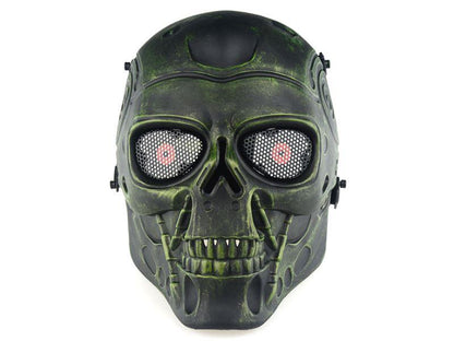 Big FootFull Face T800 Terminator Mask (with Mesh Eye Protection - Green/Bronze)