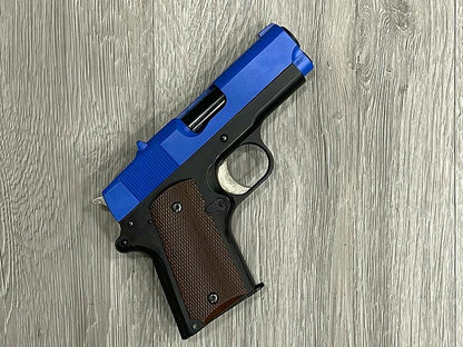Army R45 Stubby Gas Blowback Pistol (Polymer Body and Slide - Black - Top Slide Blue)