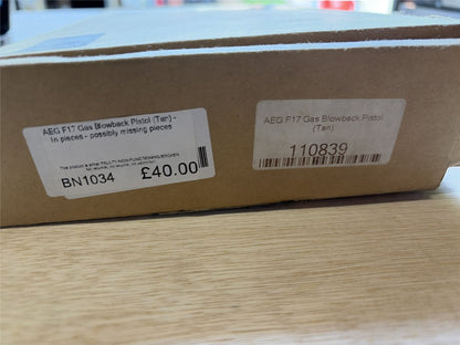 [Boneyard] AEG F17 Gas Blowback Pistol (Tan) - In pieces - possibly missing pieces