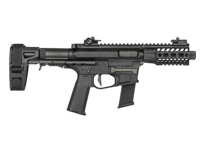 Ares M45X-S with EFCS Gearbox (Retractable Stock with Arm Stabilizing Brace - Black - AR-085E - Comes with extra Mid-Cap and Low Cap Magazine)