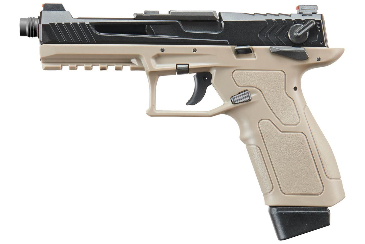 Lancer Tactical LTX Competition Select-Fire GBB Airsoft Pistol - Dark Knight FDE / Black