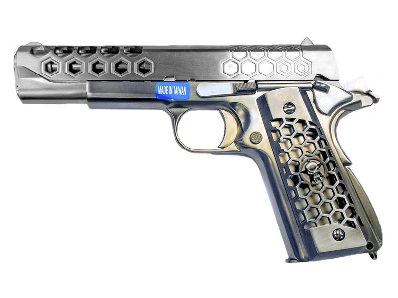 WE 1911 Hex Cut GBB Pistol (Silver)