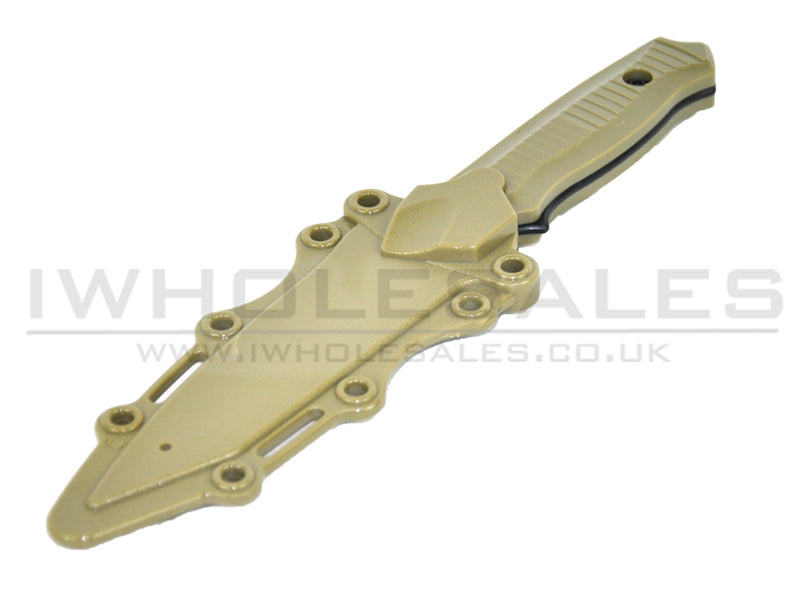 KNV-TD018-TN Rubber Knife with Hard Holster (Tan) (KNV-TD018-TN)