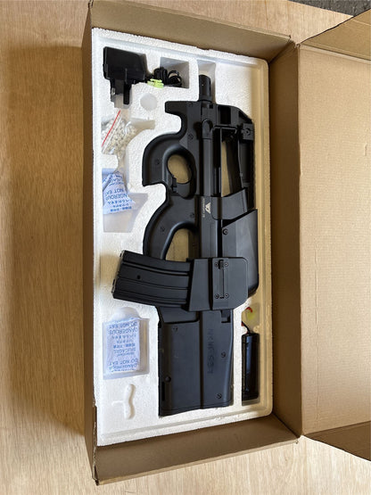[Boneyard] JG D90 SMG with Inbuilt Drum & M4 Magazine (Black - Inc. Battery and Charger - P98-1) - Unknown Fault or Ex. Display