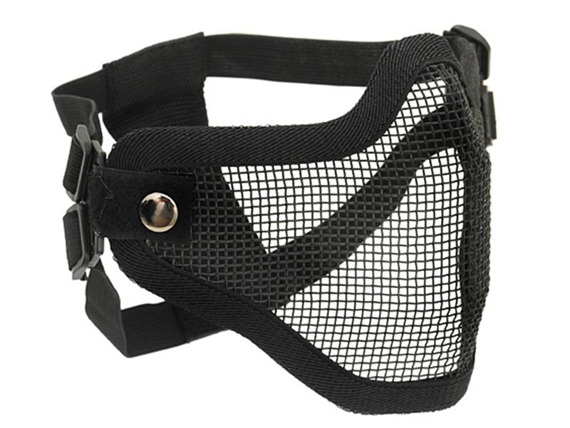 ACM V1 Strike Steel Half Face Mask (Two Belt Version - Black)