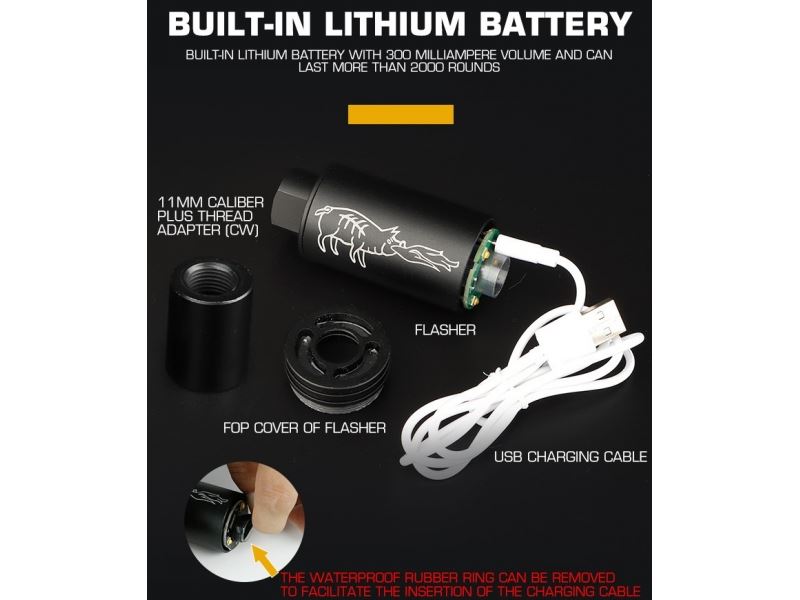 WoSport Spitfire Tracer Unit (Plain Black - 14mm CCW - Full Metal)