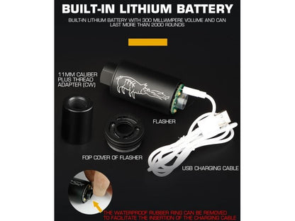 WoSport Spitfire Tracer Unit (Plain Black - 14mm CCW - Full Metal)