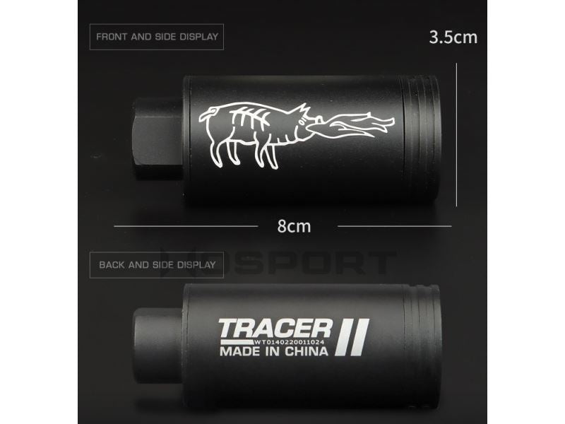 WoSport Spitfire Tracer Unit (Plain Black - 14mm CCW - Full Metal)