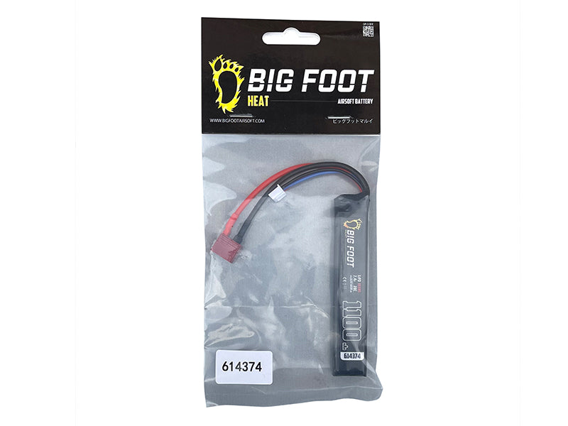 Big Foot Heat Lipo Battery 1100 mAh 7.4v 20c (Stick - 100mm - VZ58 Compatible - DEANS)