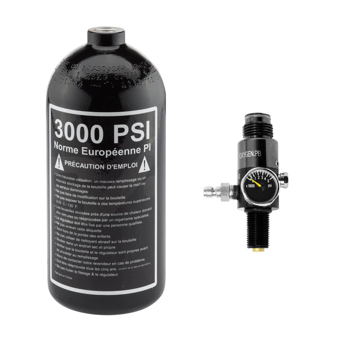 Dye 0.8L Aluminum HPA Tank 3000 PSI Gauge Preset