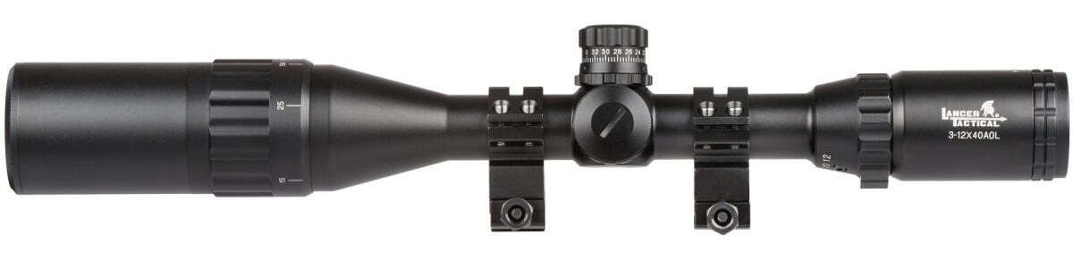 Lancer Tactical Scope 3-12x40 Mildot Red/Blue/Green (Black)