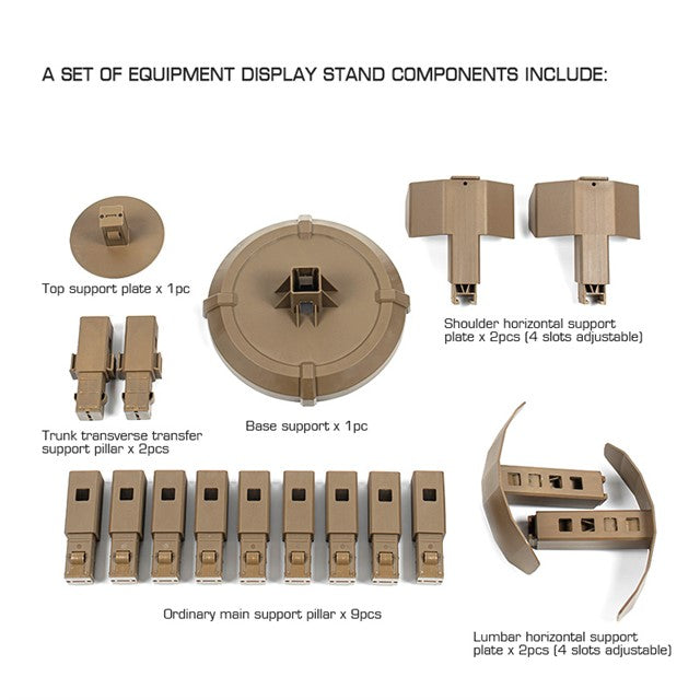 Big Foot Equipment Display Stand for Vests, Belts Helmets (Tan)