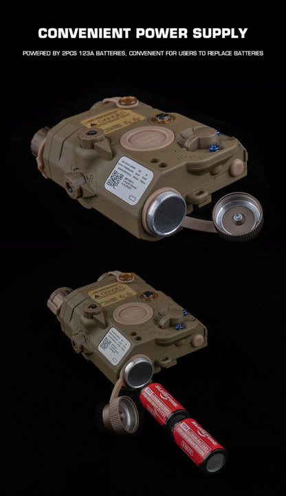 Wosport - Standard PEQ-15 Version with Red laser Flashlight Torch (Tan)