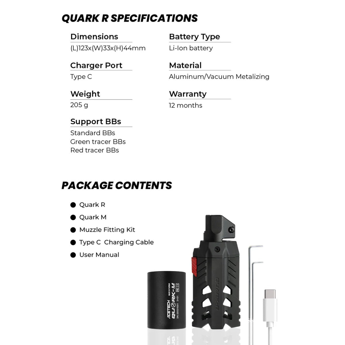 Acetech Quark R Shotgun Tracer Unit (PAT4000-B-301)