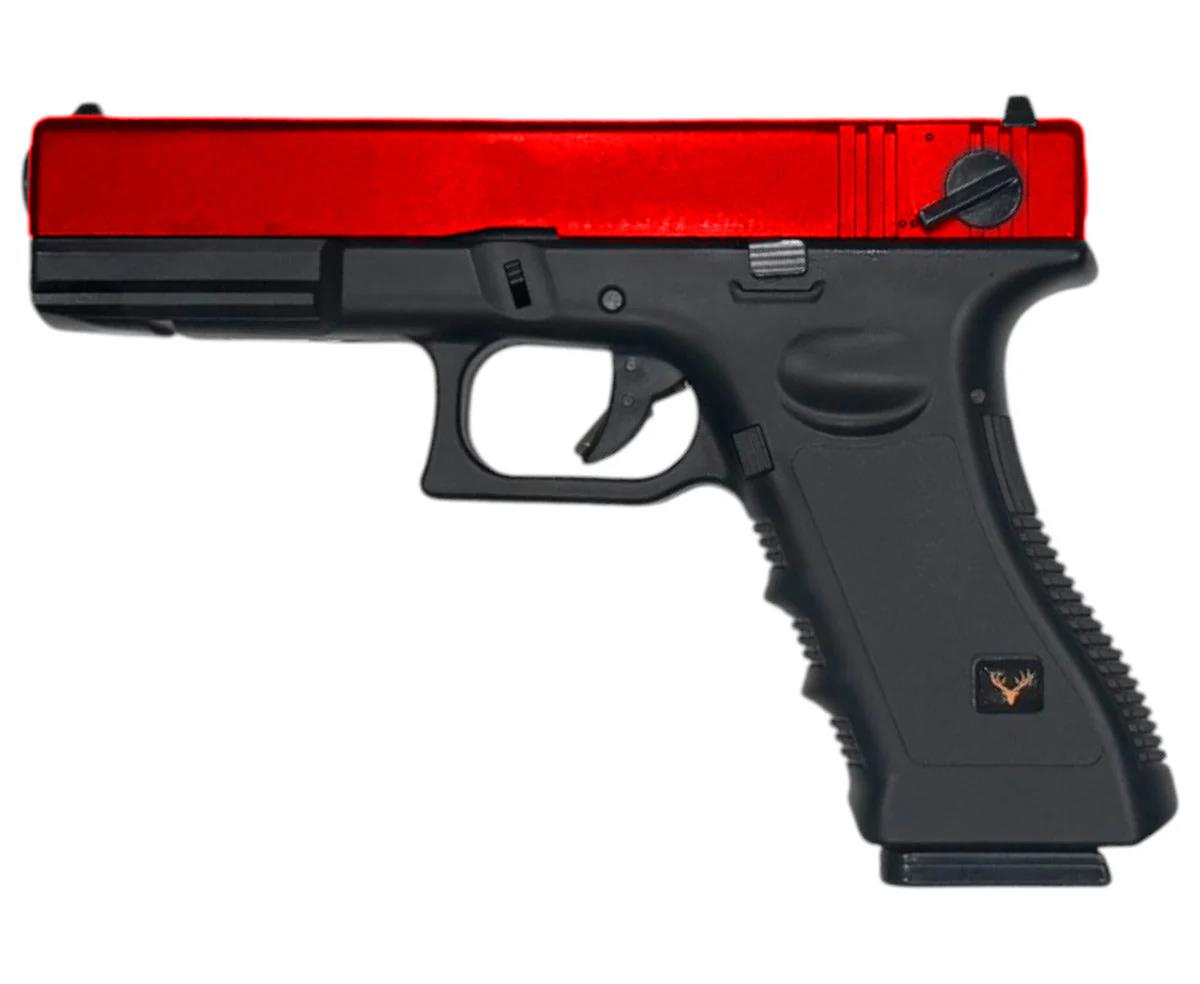 Huntsman Tactical  H18c Gas Blowback Semi/Full Auto. Pistol (Metal Slide - Polymer Body - with Case - Red)