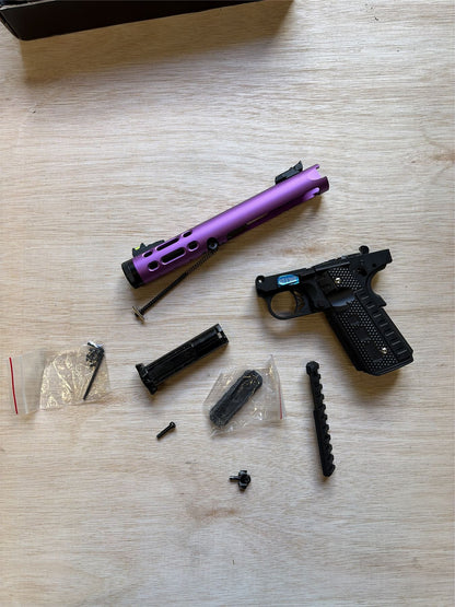 [Boneyard] WE Galaxy 1911 Gas Blowback Pistol (Black Frame - Purple Slide) - No magazine - broken slide catch