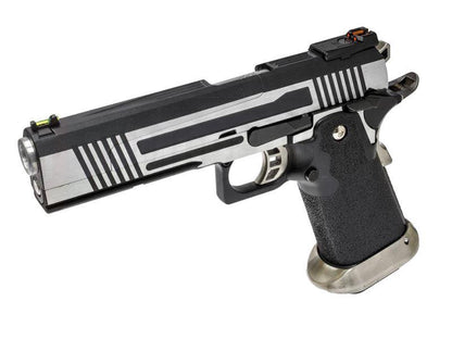 Armorer Works Custom Hi-Capa GBBP (Split Silver Slide - Black Frame - AW-HX1001)
