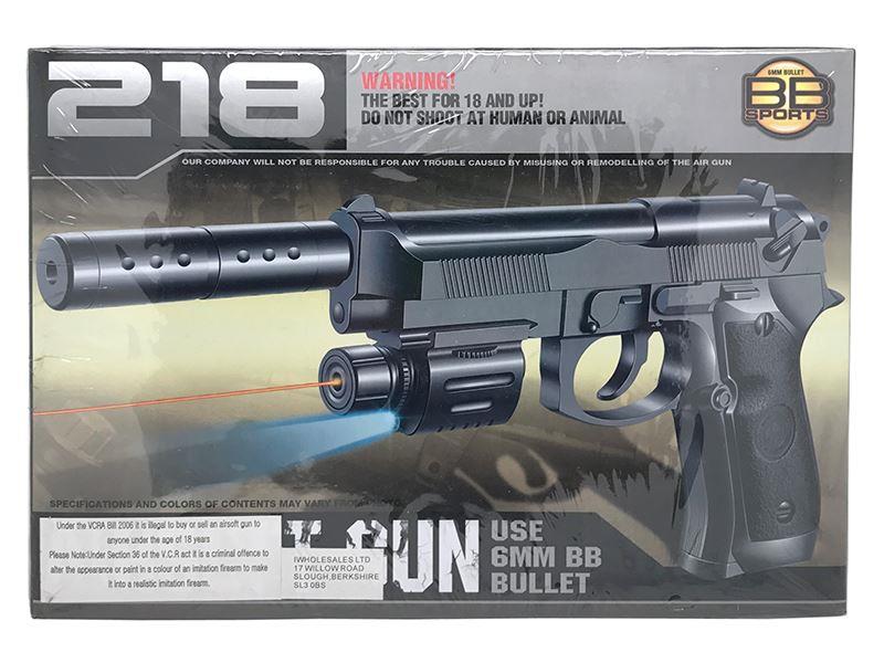 ACM Custom M92 Spring Pistol with Silencer (Blue - 218)