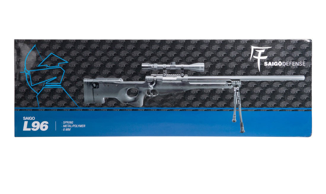 Saigo Defense L96 Sniper Rifle with Hunter Scope and Bipod (Black)