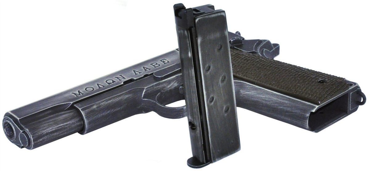 Armorer Works Custom "Molon Labe" 1911 Gas Blowback Pistol (Full Metal -Brown Grips - AW-NE2002)