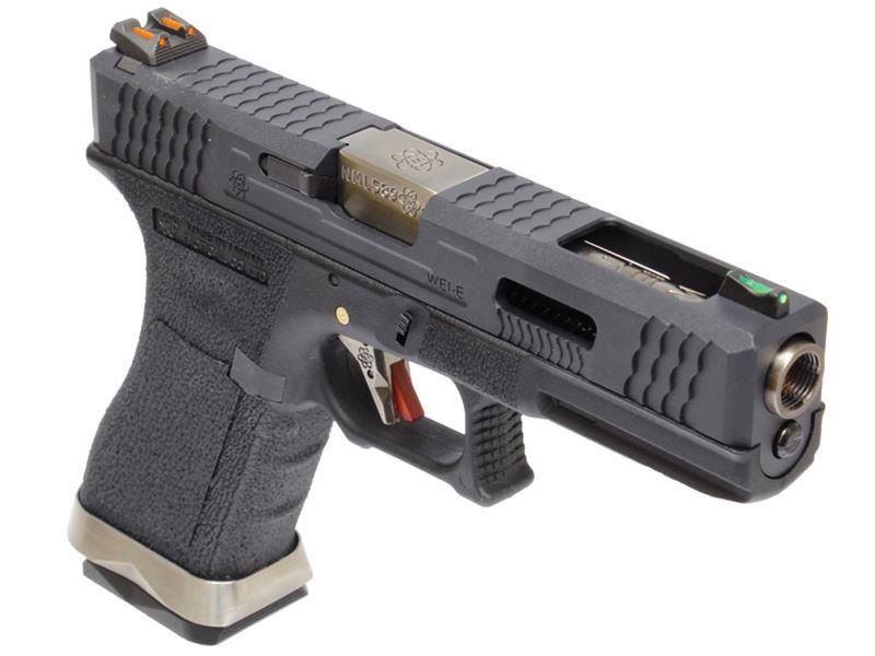 WE 17 Series Force Series Custom GBBP (Black) (Black Slide - Silver Barrel)