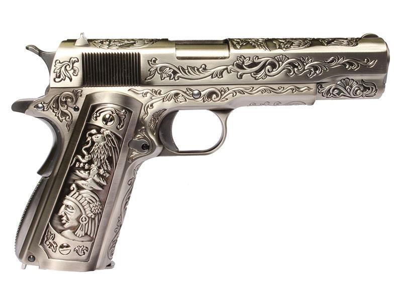 WE 1911 Engraved 'Mehico Druglord' Gas Blow Back Pistol (WE-71045)