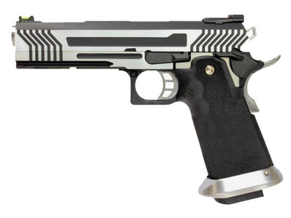 Armorer Works Custom Hi-Capa GBBP (Full Silver Slide - Black Frame - AW-HX1101)